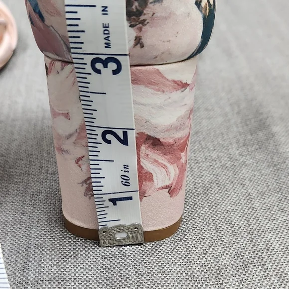 Ted Baker Manyah Pink Floral Print Block Heeled Sandals. 7 - Picture 6 of 12